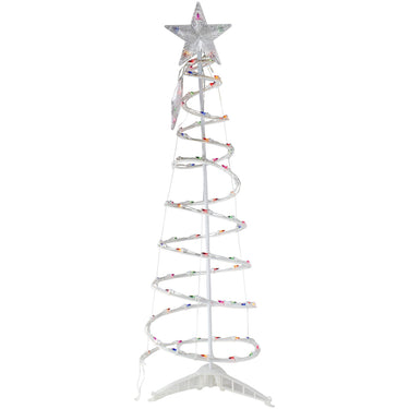 4ft Lighted Spiral Christmas Tree with Star Tree Topper, Multi Lights